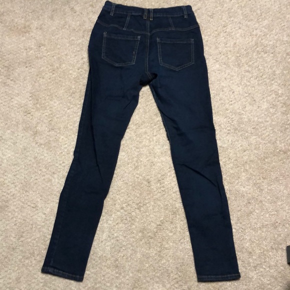 Size 9 high waisted denim jeans with 3 button - Picture 2 of 4